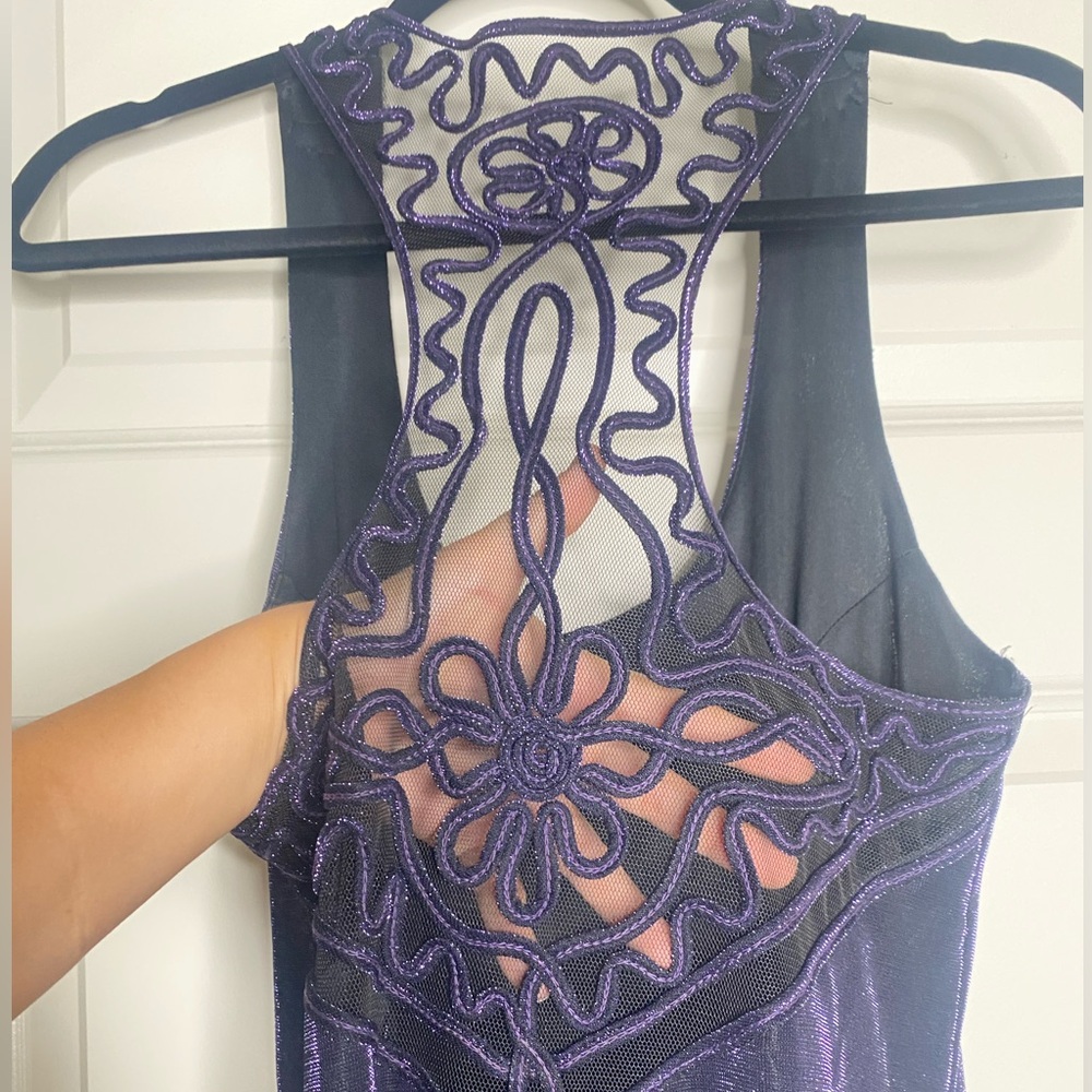 Vintage whimsigoth purple shimmer dress - Picture 3 of 8